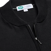 Men's Charles Tyrwhitt Black New York Jets Merino Full-Zip Sweater