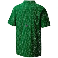 Men's Columbia PFG Green New York Jets Super Slack Tide Omni-Wick Button-Up Shirt