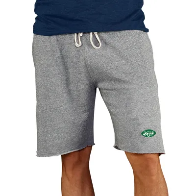 New York Jets Concepts Sport Throwback Logo Mainstream Terry Shorts - Gray