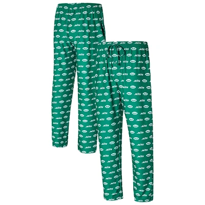 Men's Concepts Sport Green New York Jets Record Allover Print Knit Pants