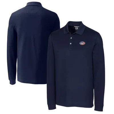 New York Jets Cutter & Buck Big Tall Advantage Tri-Blend Pique Long Sleeve Polo