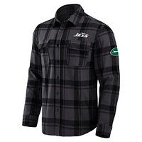 Chemise boutonnée noire à carreaux tri-blend des New York Jets pour homme, collection Darius Rucker par Fanatics