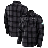 Chemise boutonnée noire à carreaux tri-blend des New York Jets pour homme, collection Darius Rucker par Fanatics