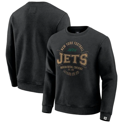 Men's Darius Rucker Collection by Fanatics Black New York Jets Vintage Pullover Sweatshirt