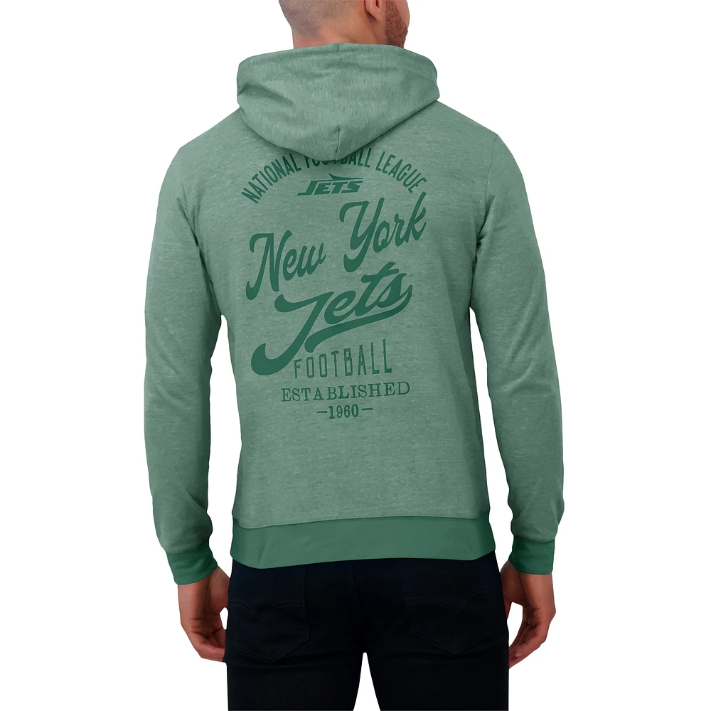 Men's Darius Rucker Collection by Fanatics Green New York Jets Tonal Knit Pullover Hoodie