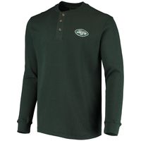 Men's Dunbrooke Green New York Jets Logo Maverick Thermal Henley Long Sleeve T-Shirt