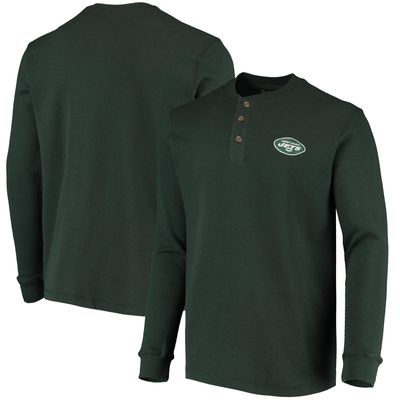 Men's Dunbrooke Green New York Jets Logo Maverick Thermal Henley Long Sleeve T-Shirt