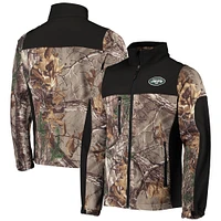 Men's Dunbrooke Realtree Camo/Black New York Jets Circle Hunter Softshell Full-Zip Jacket