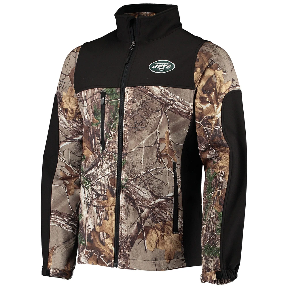 Dunbrooke Realtree Camo/Black New York Jets Circle Hunter Softshell Full-Zip Veste pour homme