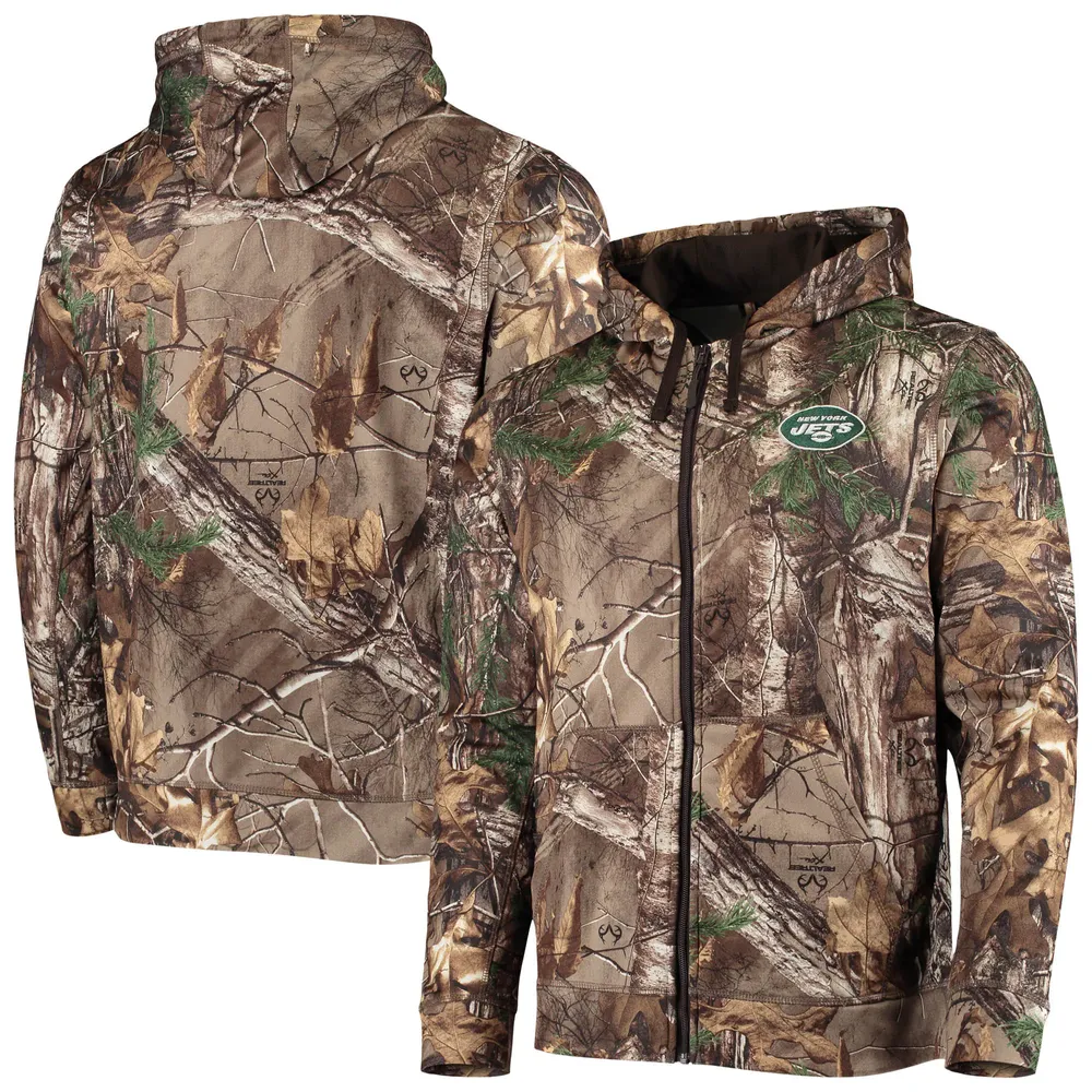 Chandail à capuchon entièrement zippé Dunbrooke Realtree Camo New York Jets Trophy Tech Fleece pour hommes