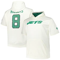 T-shirt à capuche manches courtes pour hommes Fanatics Aaron Rodgers crème New York Jets Big & Tall