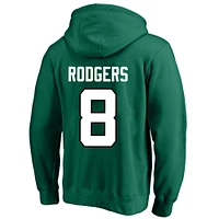 Men's Fanatics Aaron Rodgers Green New York Jets Big & Tall Fleece Name Number Pullover Hoodie