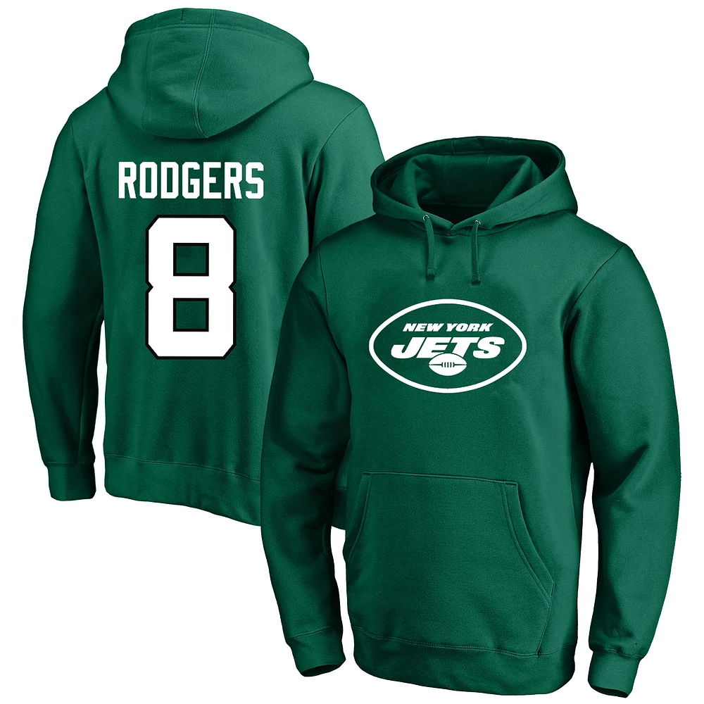 Fanatics pour hommes Aaron Rodgers Vert New York Jets Big & Tall Fleece Name Number Pull à capuche