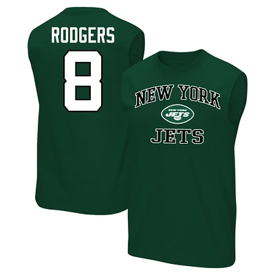 Men's Fanatics Aaron Rodgers Green New York Jets Big & Tall Muscle Tank Top