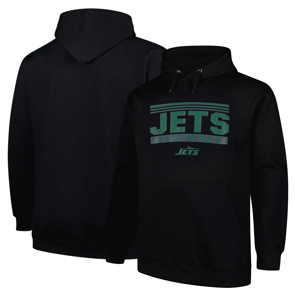 Sweat à capuche noir Fanatics New York Jets Big & Tall Pop pour hommes