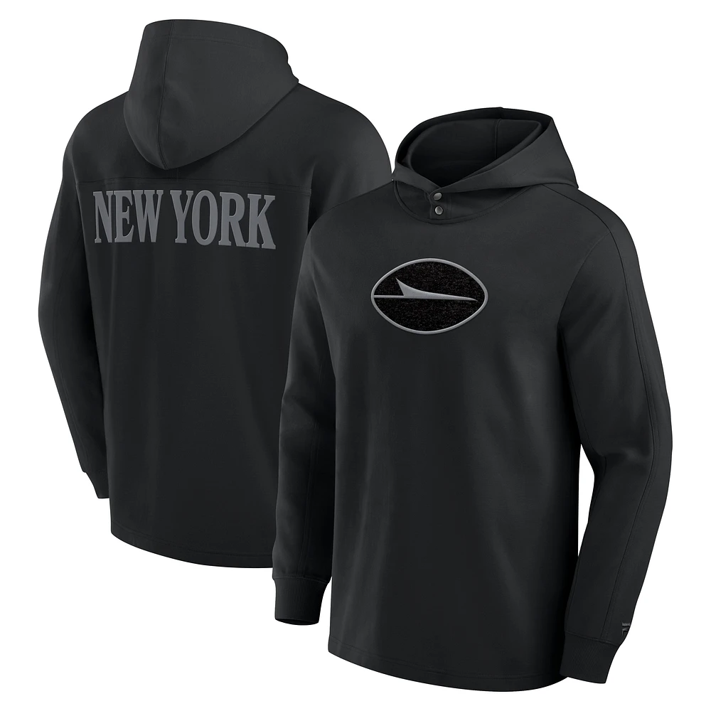 T-shirt à capuche manches longues noir New York Jets Elements Blaze Tri-Blend pour hommes Fanatics