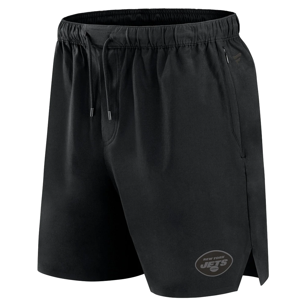 Men's Fanatics Black New York Jets Front Office Micro Tonal Shorts