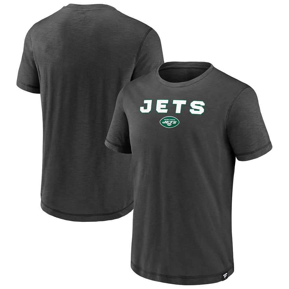 T-shirt noir fanatiques pour hommes New York Jets Jump The Gun Act Fast