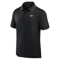 Men's Fanatics Black New York Jets Pique Polo Shirt