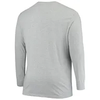 Men's Fanatics Branded Heathered Gray New York Jets Big & Tall Practice Long Sleeve T-Shirt