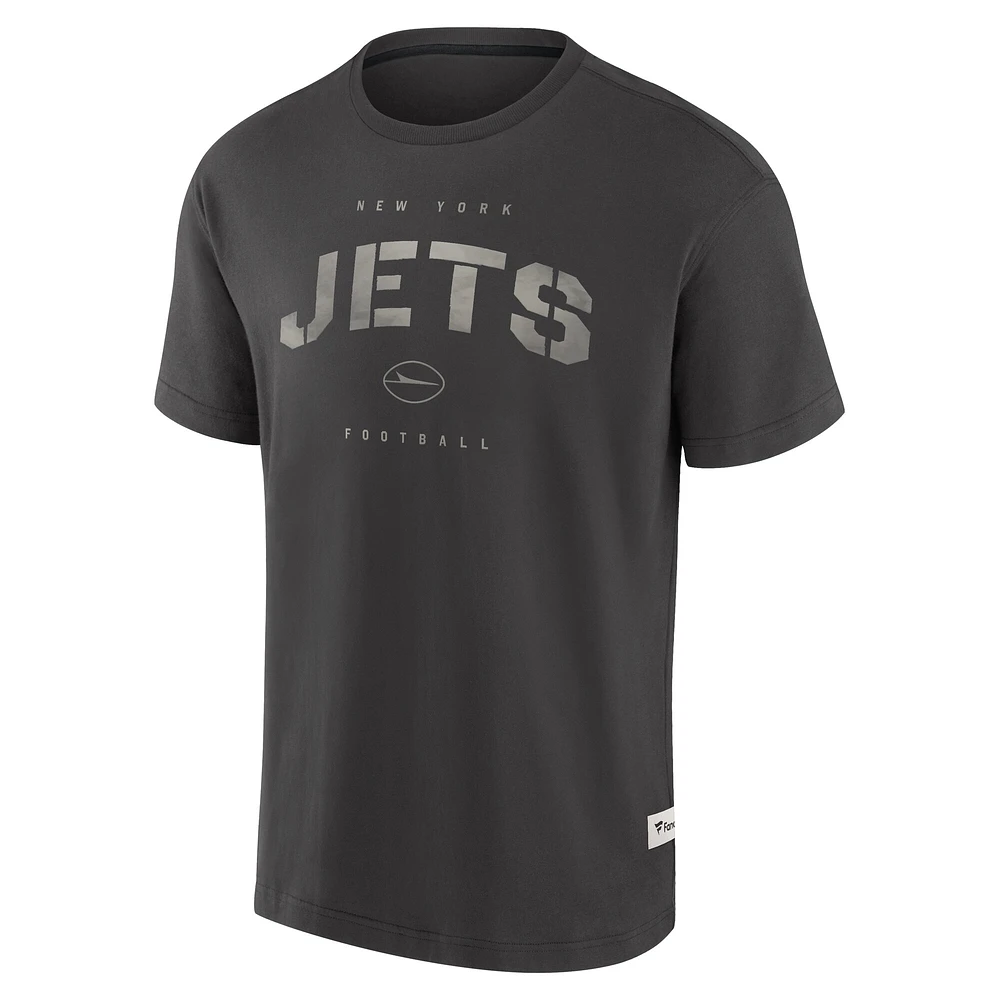 Men's Fanatics Charcoal New York Jets Elements Weathered Tonal Future Ground T-Shirt