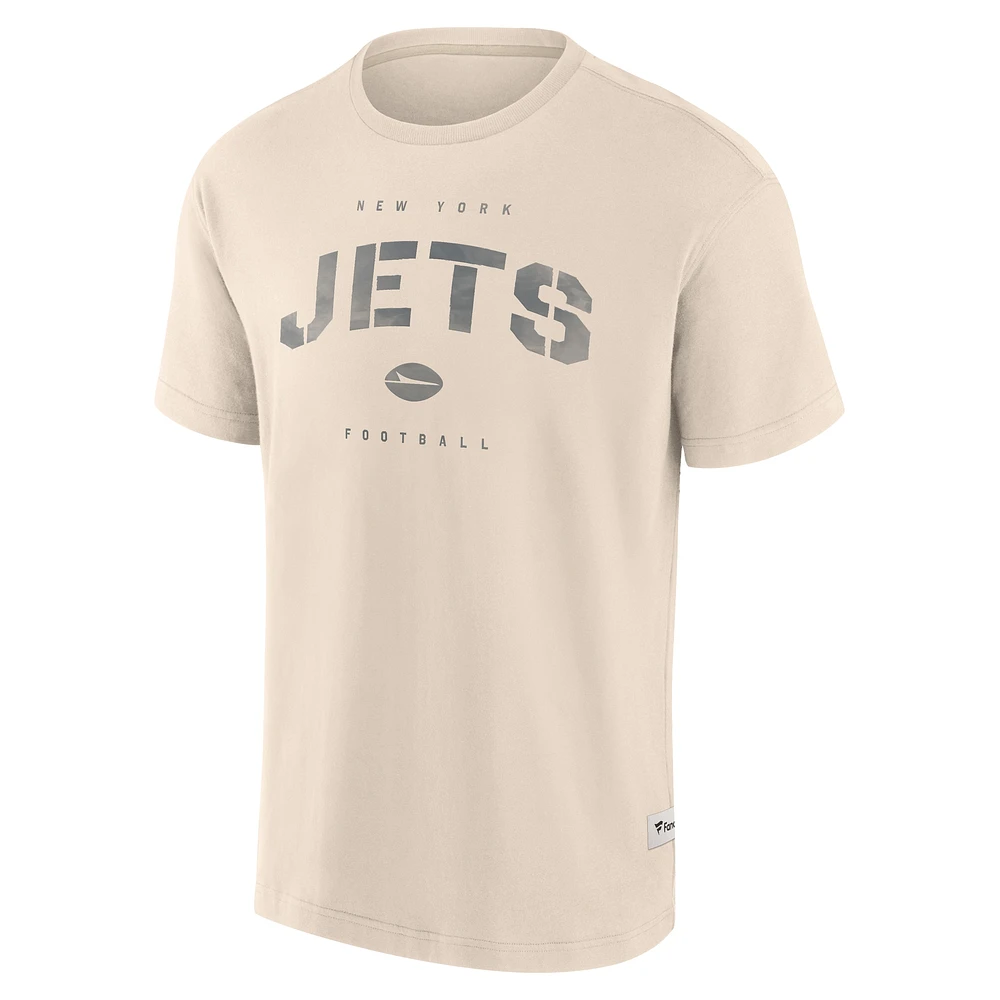 Men's Fanatics Cream New York Jets Elements Weathered Tonal Future Ground T-Shirt