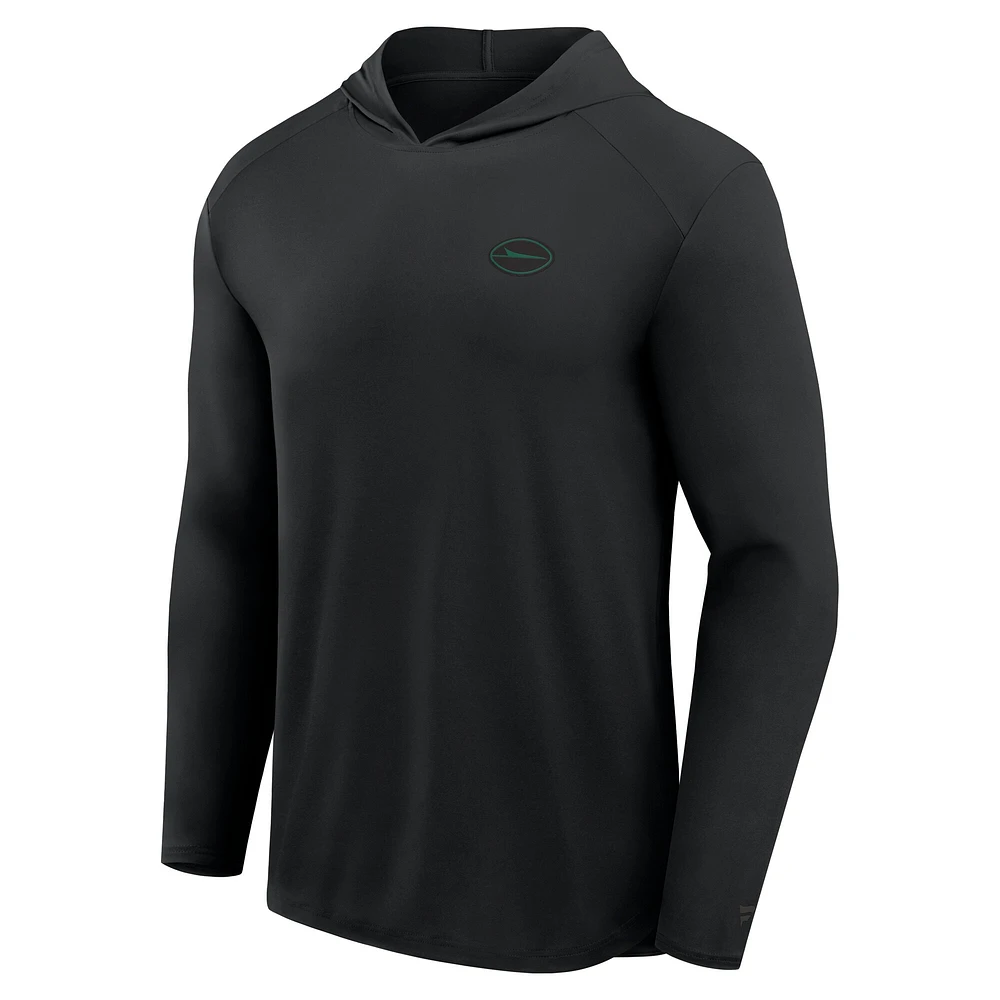 Men's Fanatics Gray New York Jets Front Office Power Mono Long Sleeve Hoodie T-Shirt