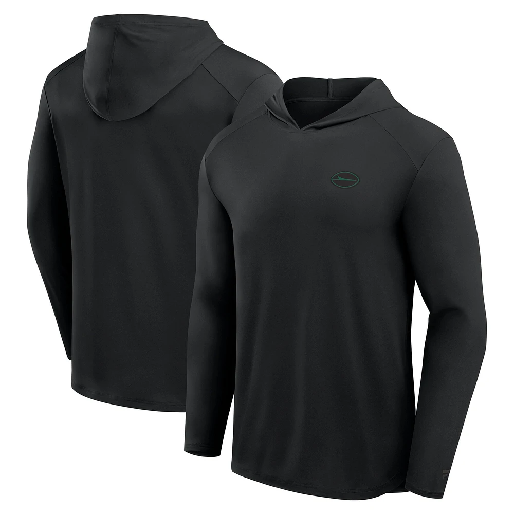 Men's Fanatics Gray New York Jets Front Office Power Mono Long Sleeve Hoodie T-Shirt