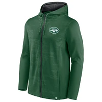 Sweat à capuche entièrement zippé Fanatics pour hommes, vert/noir, New York Jets Ball Carrier