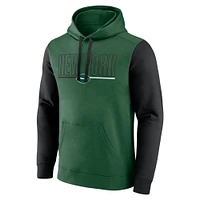 Sweat à capuche enfiler Fanatics vert/noir pour hommes New York Jets Outline