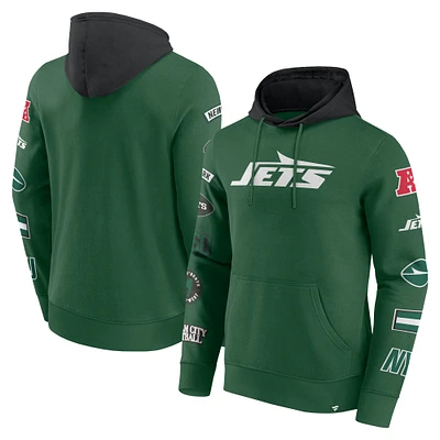 Sweat à capuche patchs New York Jets vert/noir Fanatics pour hommes