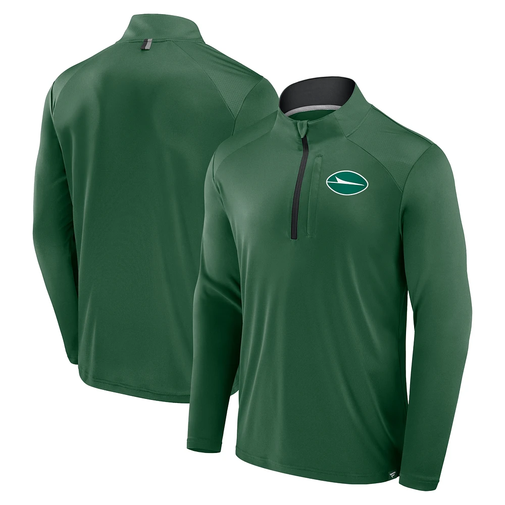 Men's Fanatics Green New York Jets Defender Long Sleeve Quarter-Zip Jacket