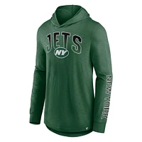 Men's Fanatics Green New York Jets Front Runner Long Sleeve Hooded T-Shirt