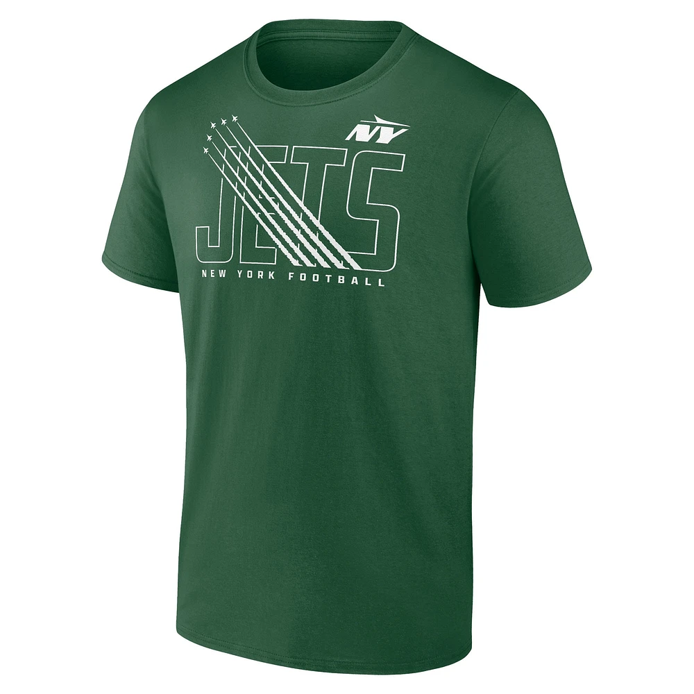 T-shirt Fanatics pour homme, vert, avec inscription « Hometown Rushing Yards » des New York Jets