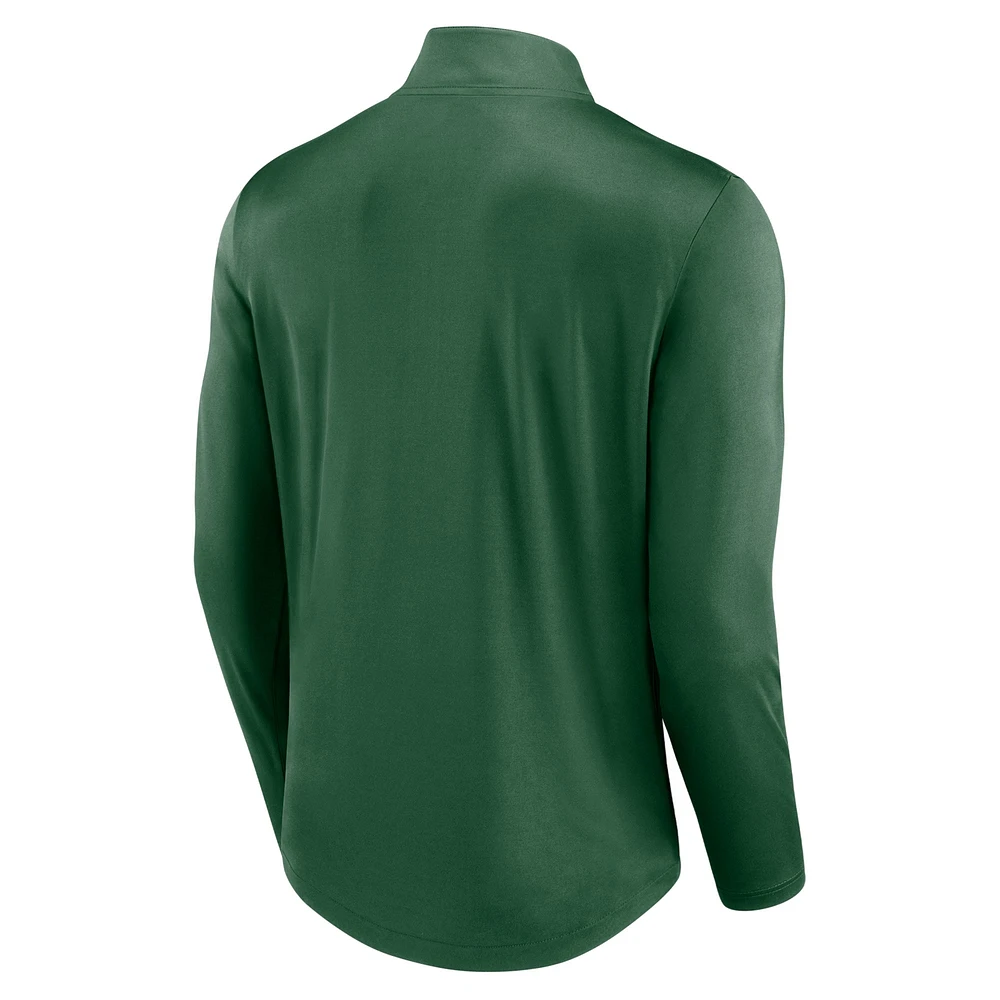 Men's Fanatics Green New York Jets Quarterback Quarter-Zip Top