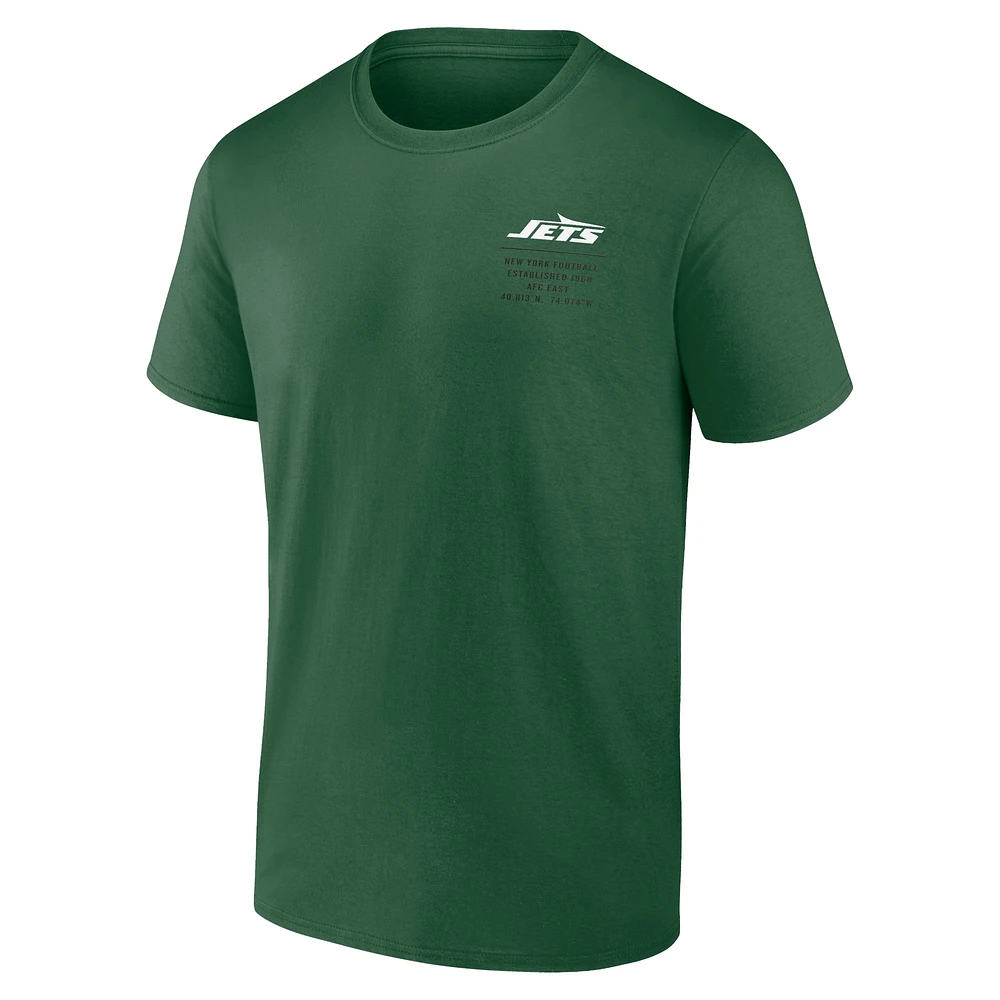 T-shirt fanatiques vert New York Jets Repeat Stats pour hommes