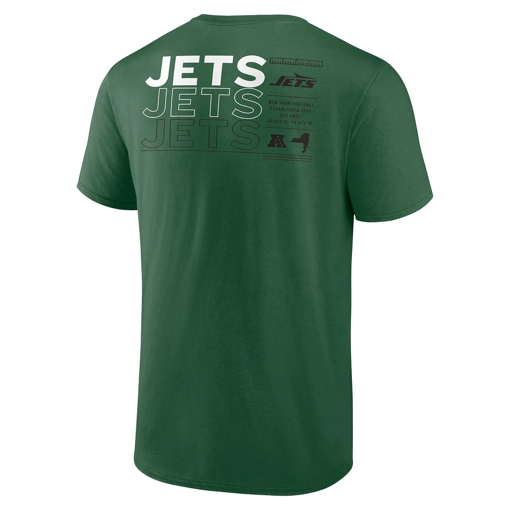 T-shirt fanatiques vert New York Jets Repeat Stats pour hommes