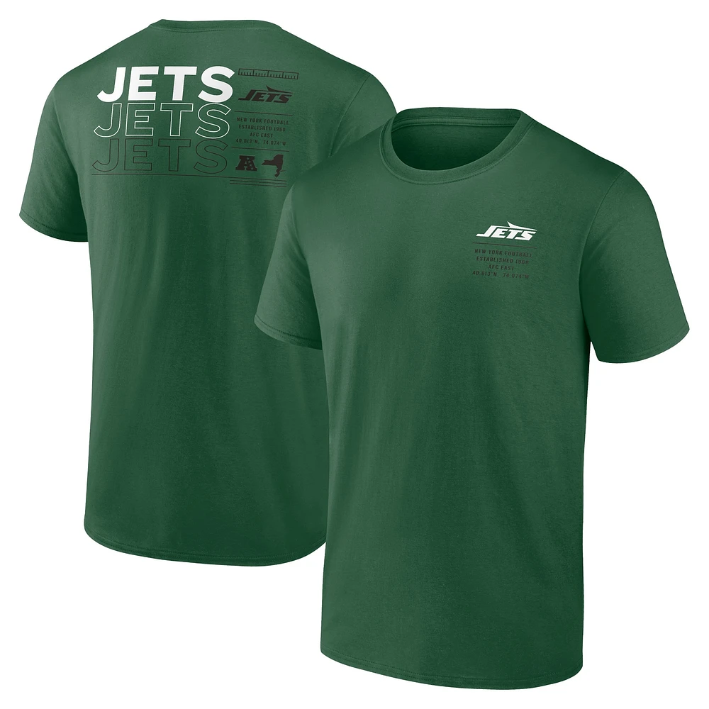 T-shirt fanatiques vert New York Jets Repeat Stats pour hommes