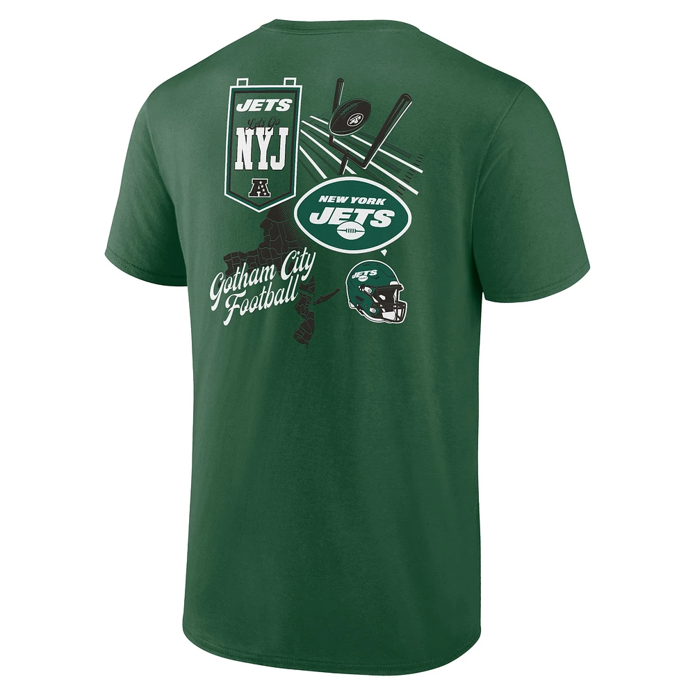 T-shirt vert New York Jets Split Zone Fanatics pour hommes