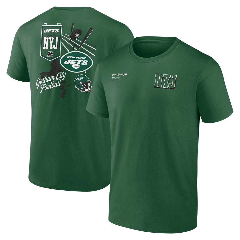 T-shirt vert New York Jets Split Zone Fanatics pour hommes