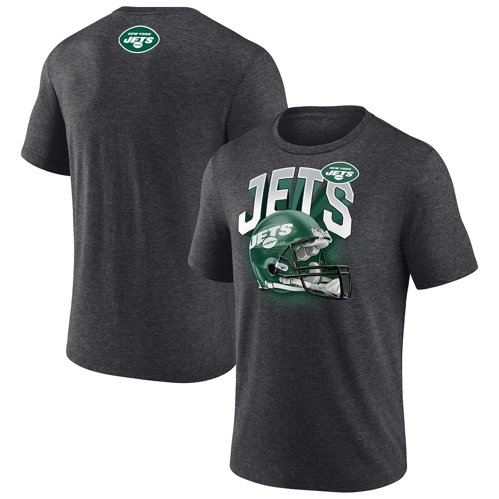 T-shirt tri-blend Heather Charcoal New York Jets pour homme Fanatics