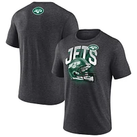 Men's Fanatics  Heather Charcoal New York Jets End Around Tri-Blend T-Shirt