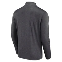 Men's Fanatics  Heather Charcoal New York Jets Head-to-Head Quarter-Zip Pullover