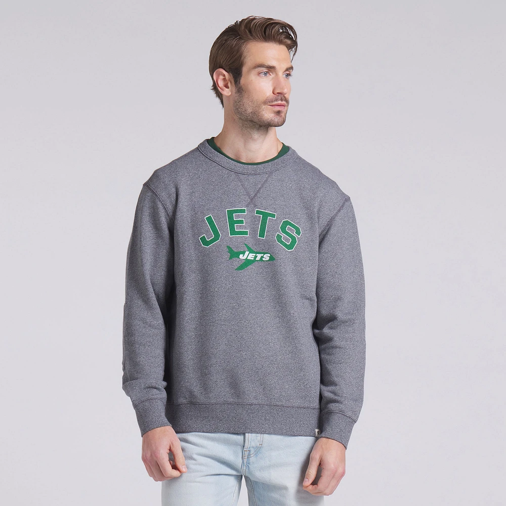 Men's Fanatics  Heather Gray New York Jets Loop Terry Pullover Sweatshirt