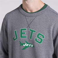 Men's Fanatics  Heather Gray New York Jets Loop Terry Pullover Sweatshirt