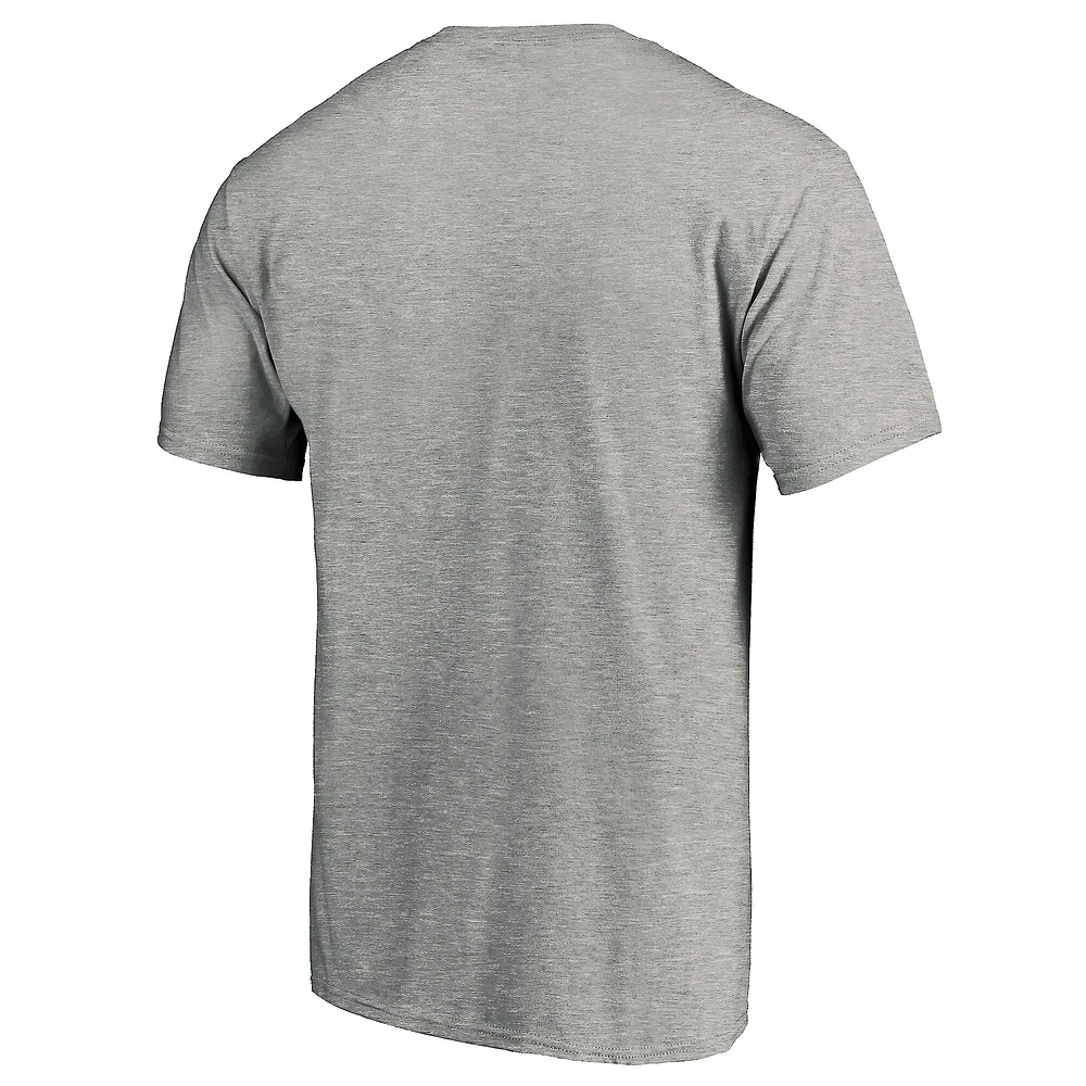 T-shirt Fanatics gris chiné pour homme avec logo principal des New York Jets