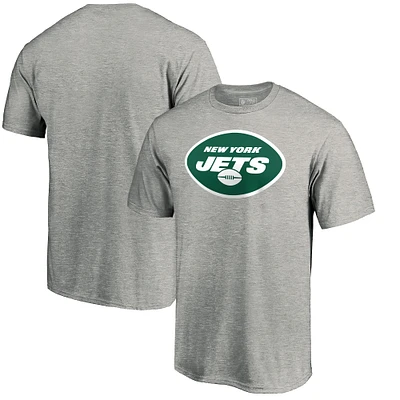 T-shirt Fanatics gris chiné pour homme avec logo principal des New York Jets