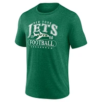 T-shirt officiel rétro tri-blend fanatiques vert chiné pour hommes des New York Jets