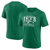 T-shirt officiel rétro tri-blend fanatiques vert chiné pour hommes des New York Jets