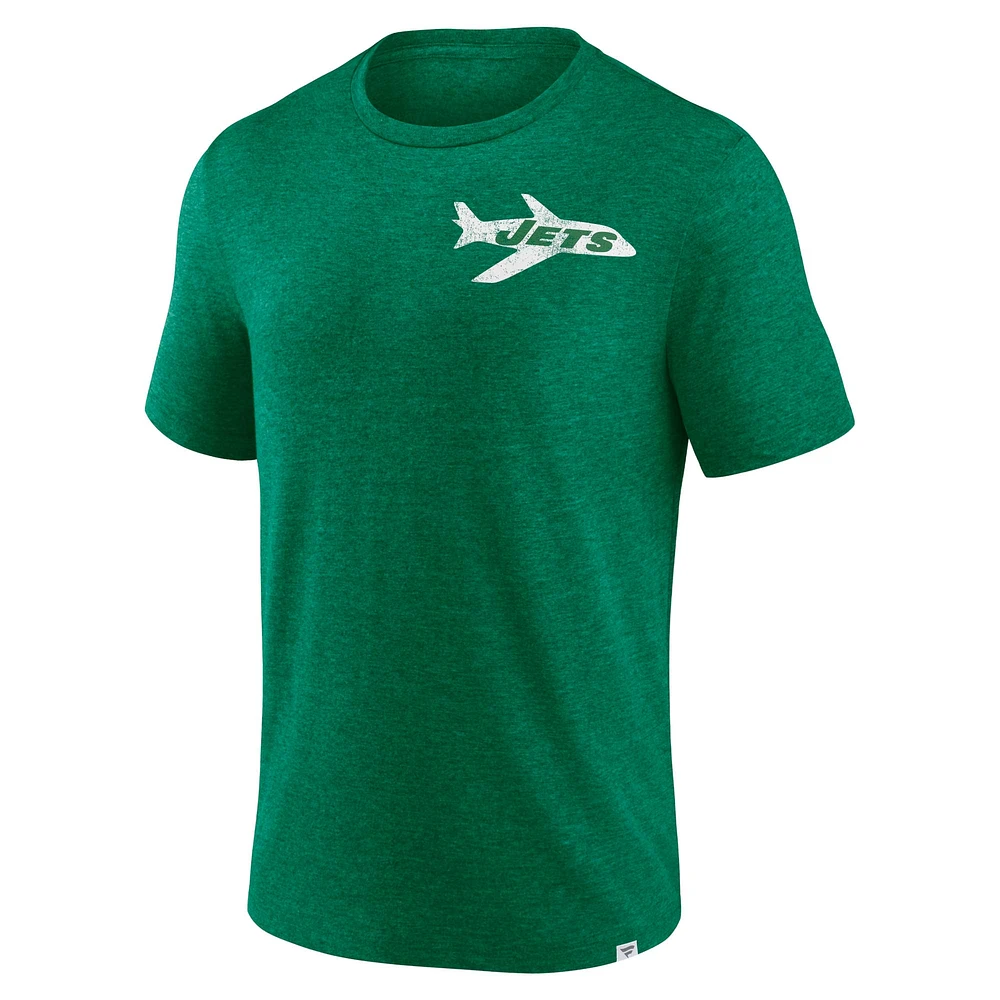 T-shirt tri-mélange à bulles ovales Fanatics Heather Green New York Jets pour hommes